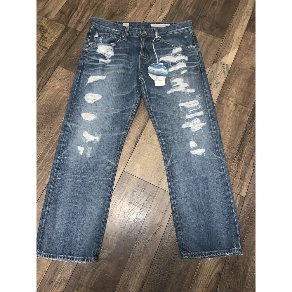 AG Ex-Boyfriend Distressed Crop Jeans Nwt boho fall denim designer y2k celeb